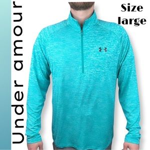 UNDER AMOUR MEN’S heatgear half zip blue color size large MSRP$69